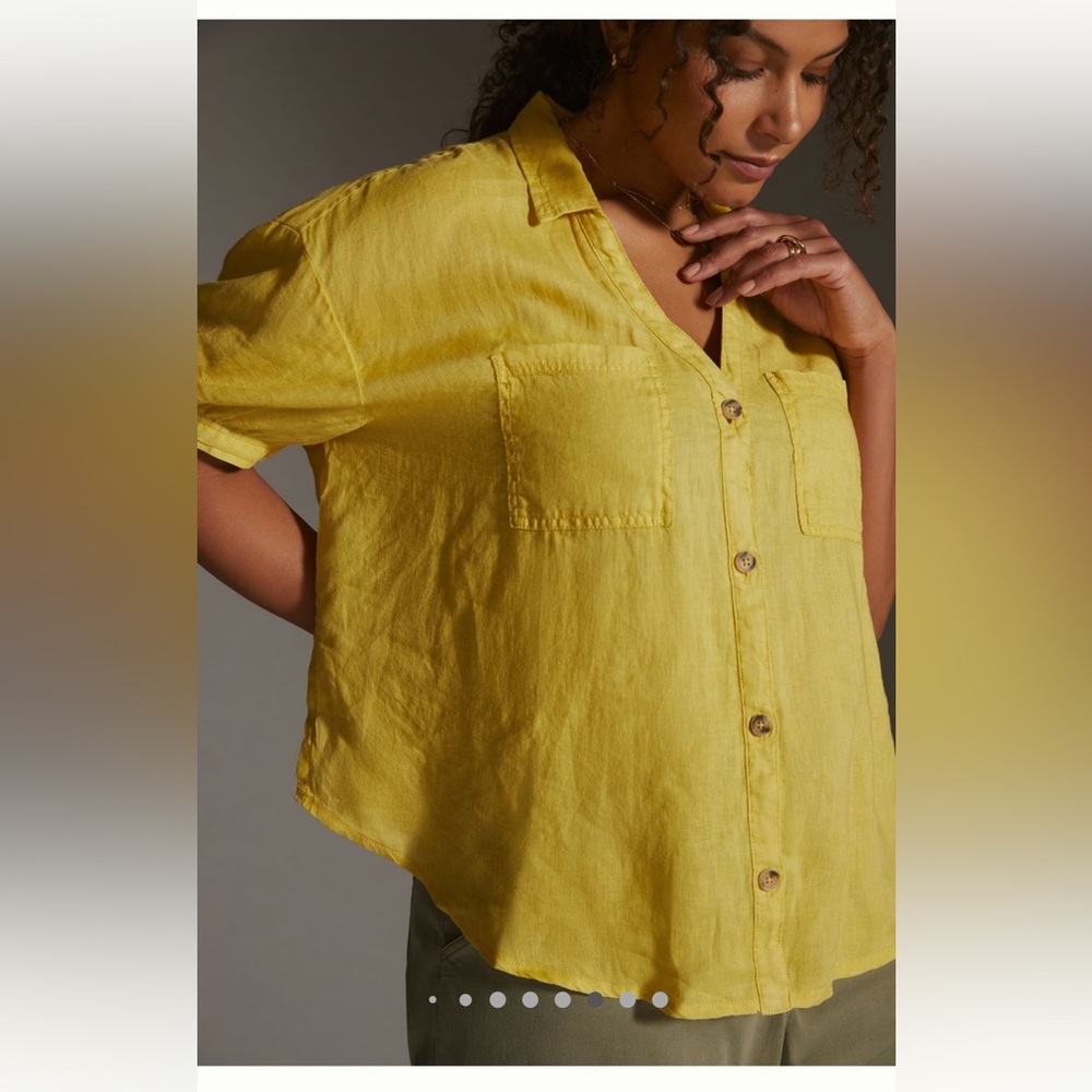 Pilcro Yellow Button-Up Top